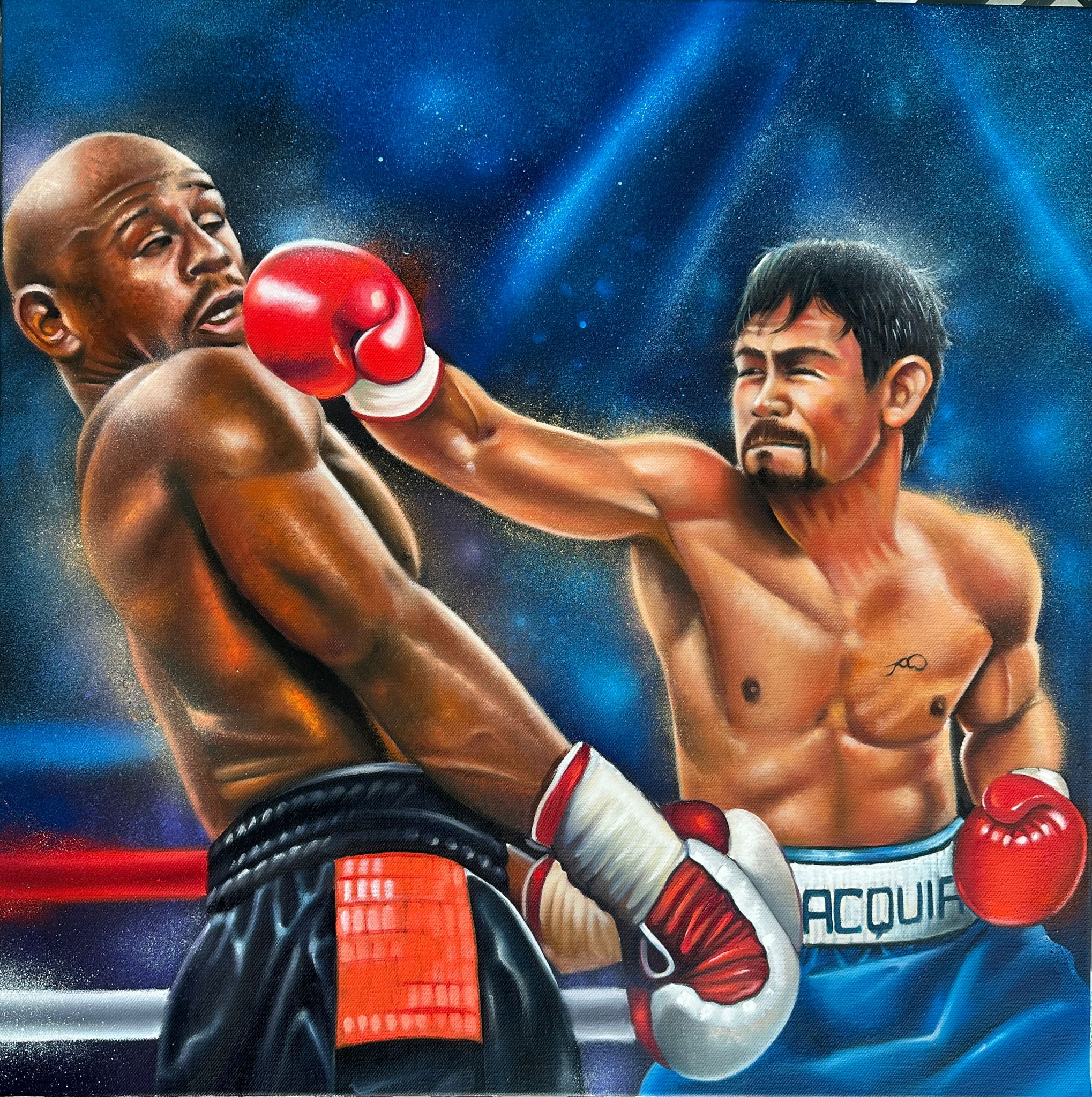 sport, boxing, Pound for pound fighters, Oil on linens, painting, Jayaraman Kalidass